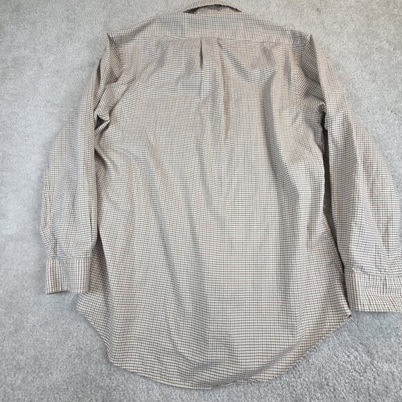 Ralph Lauren Mens Dress Shirt Tan Plaid Men's Size M Preppy Classic Pony - Picture 3 of 8